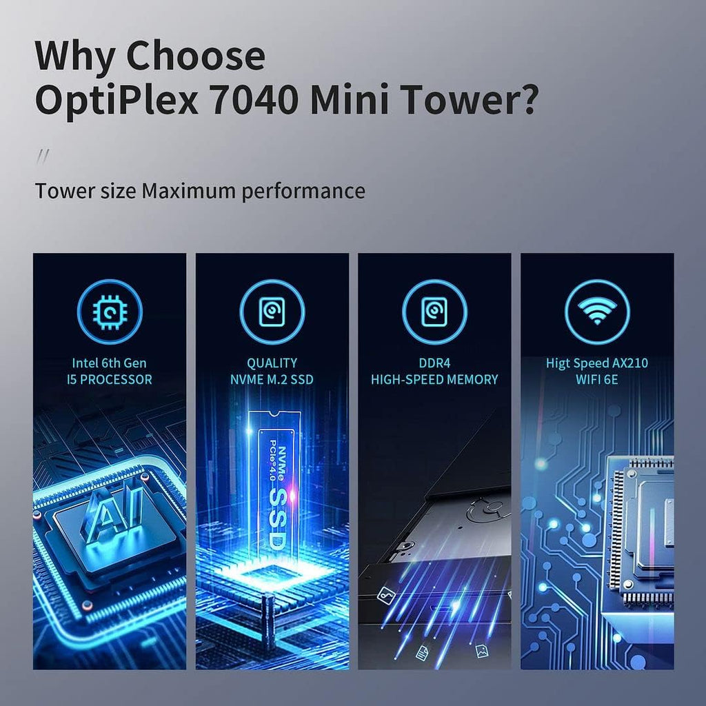 PC Tower Desktop Computer, i5 6500 3.20GHz, 16GB DDR4 Ram, 512GB M.2 NVMe SSD, 1TB HDD, Windows 10 Pro S75189