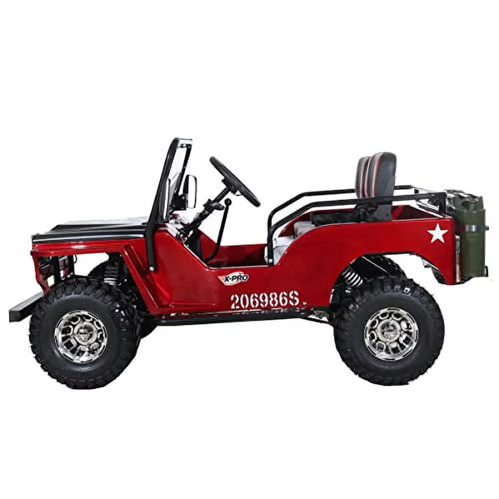 125cc Jeep Go Kart with 3-Speed Semi-Automatic Transmission and 18" Aluminum Rim Wheels M2422