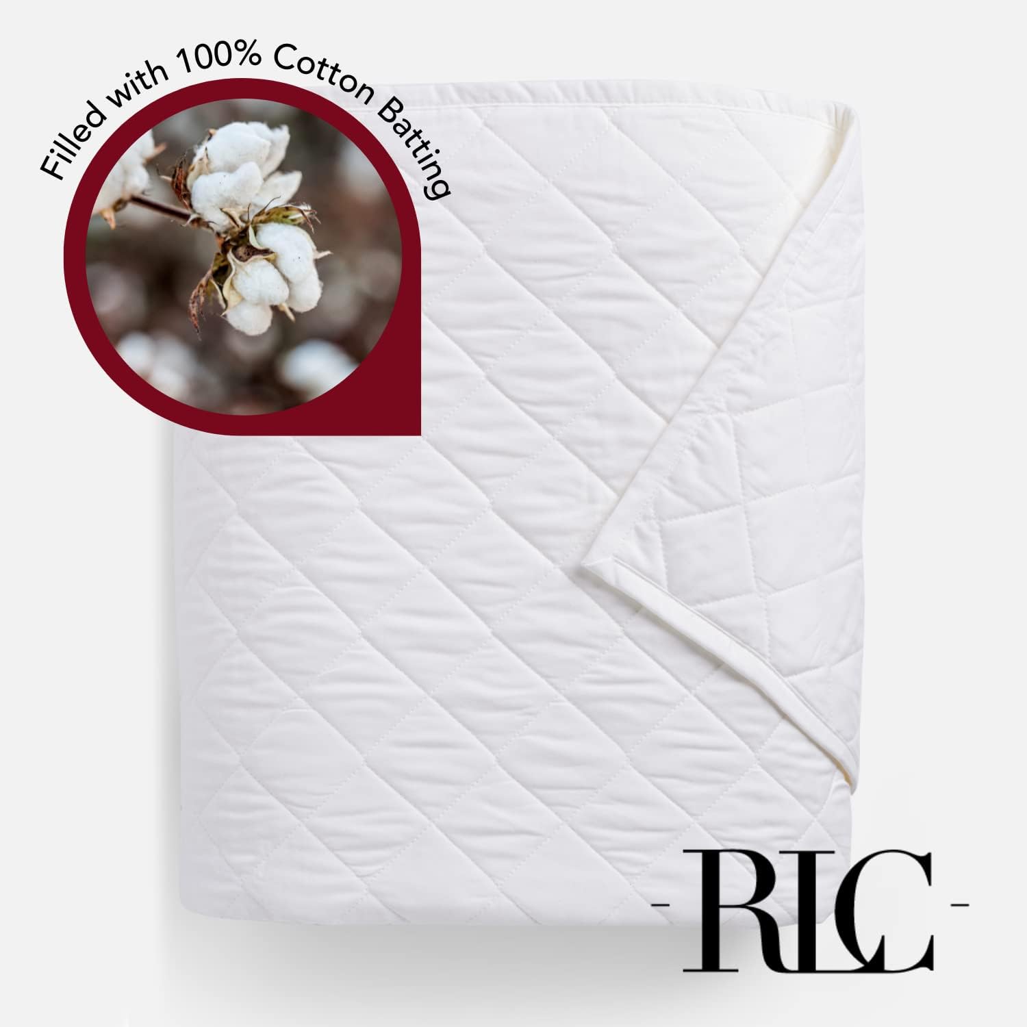 White 100% Cotton Full/Queen Quilt L517