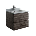 24 Inch Wall Hung Bathroom Vanity with Quartz Countertop and Ceramic Sink Q62254
