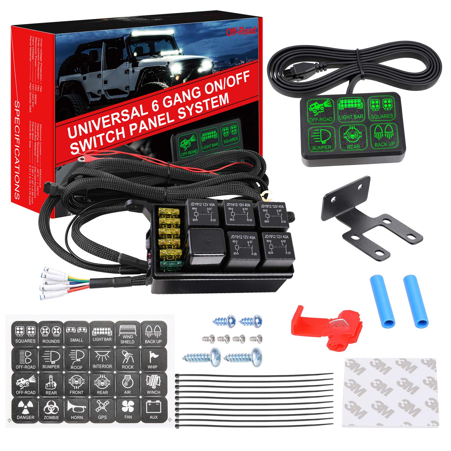 6 Gang Switch Panel Kit Circuit Control Box U518