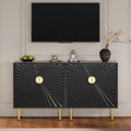 White Accent Storage Cabinet with Gold Handle Set 2 N312624