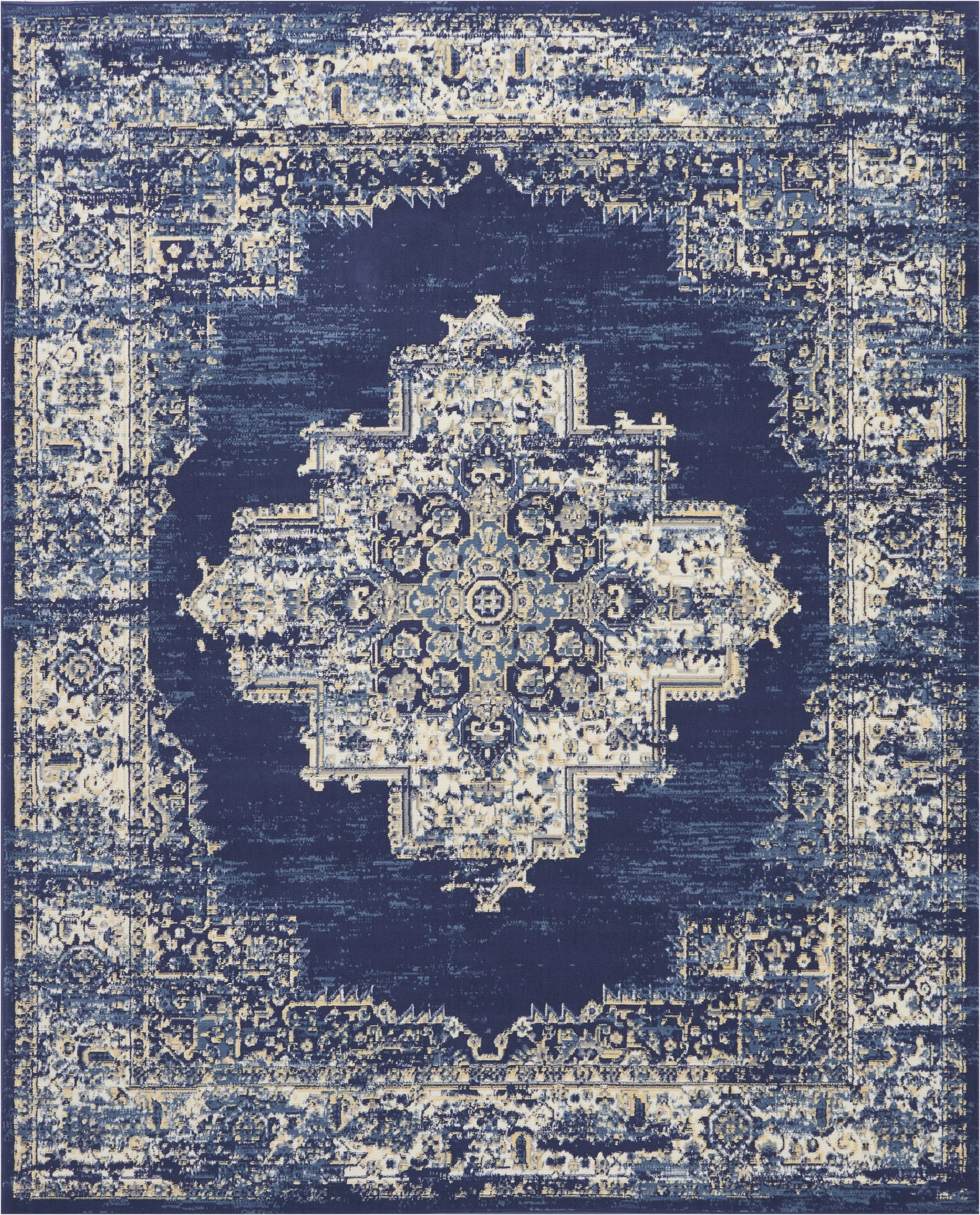 Navy Blue 7'10" x 9'10" Area Rug H688