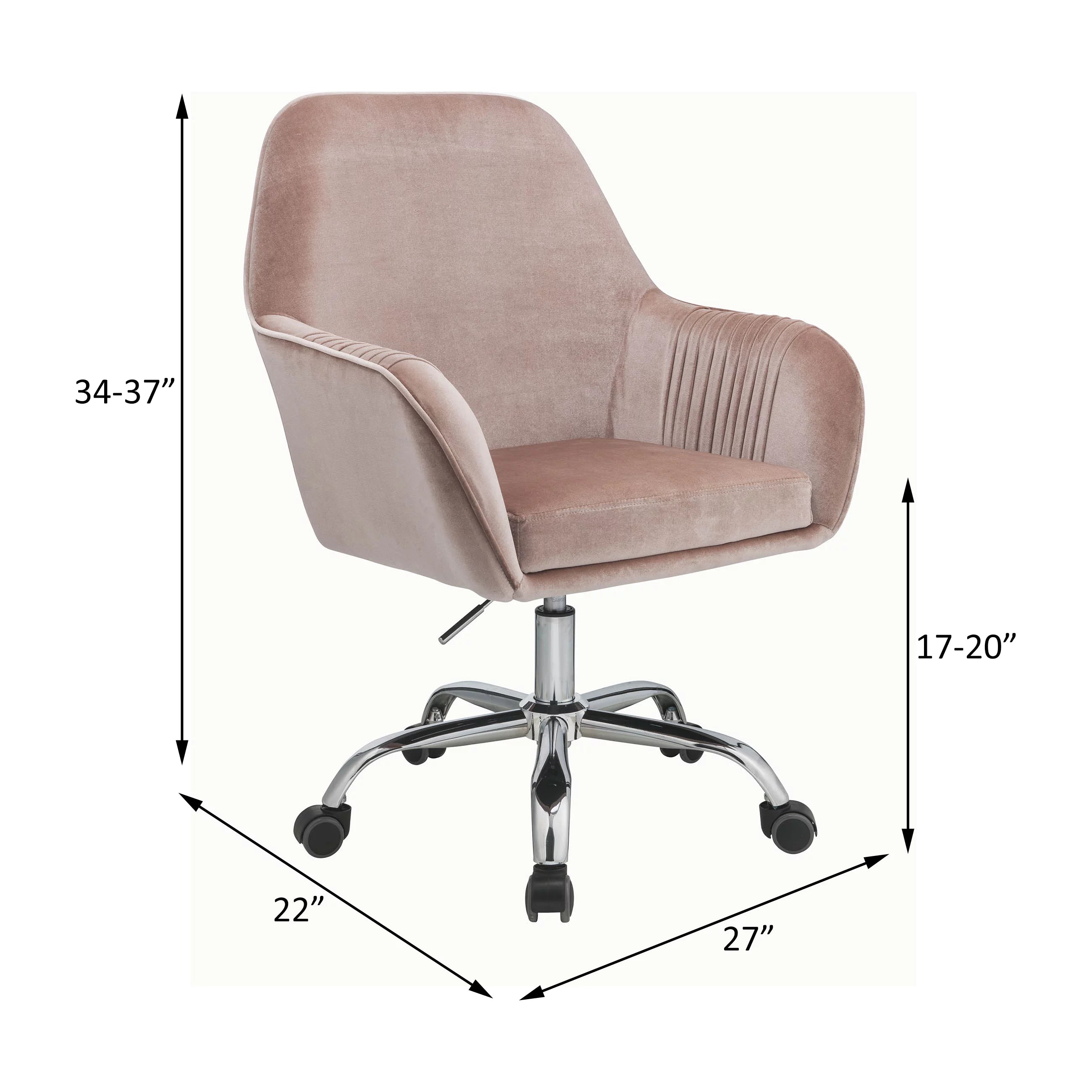 Pink Peach Velvet Office Chair J370691