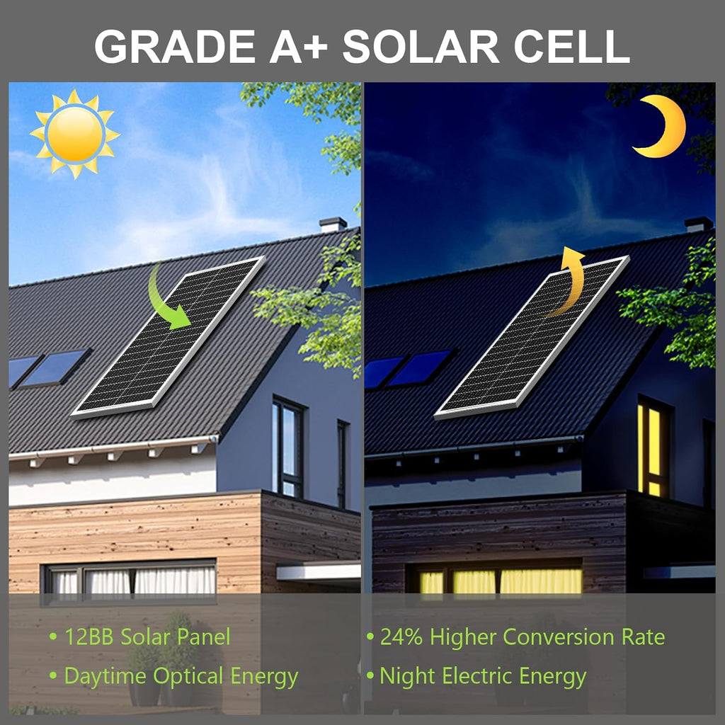 100 Watt 12 BB Monocrystalline Solar Panel 2 Pack N4921