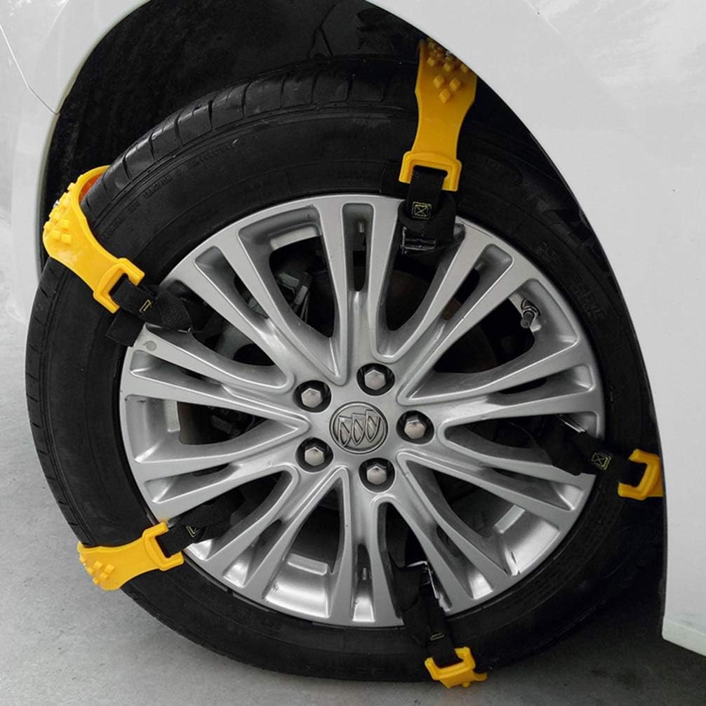 10Pcs Car Snow Chains Yellow Pack of 2 N8905
