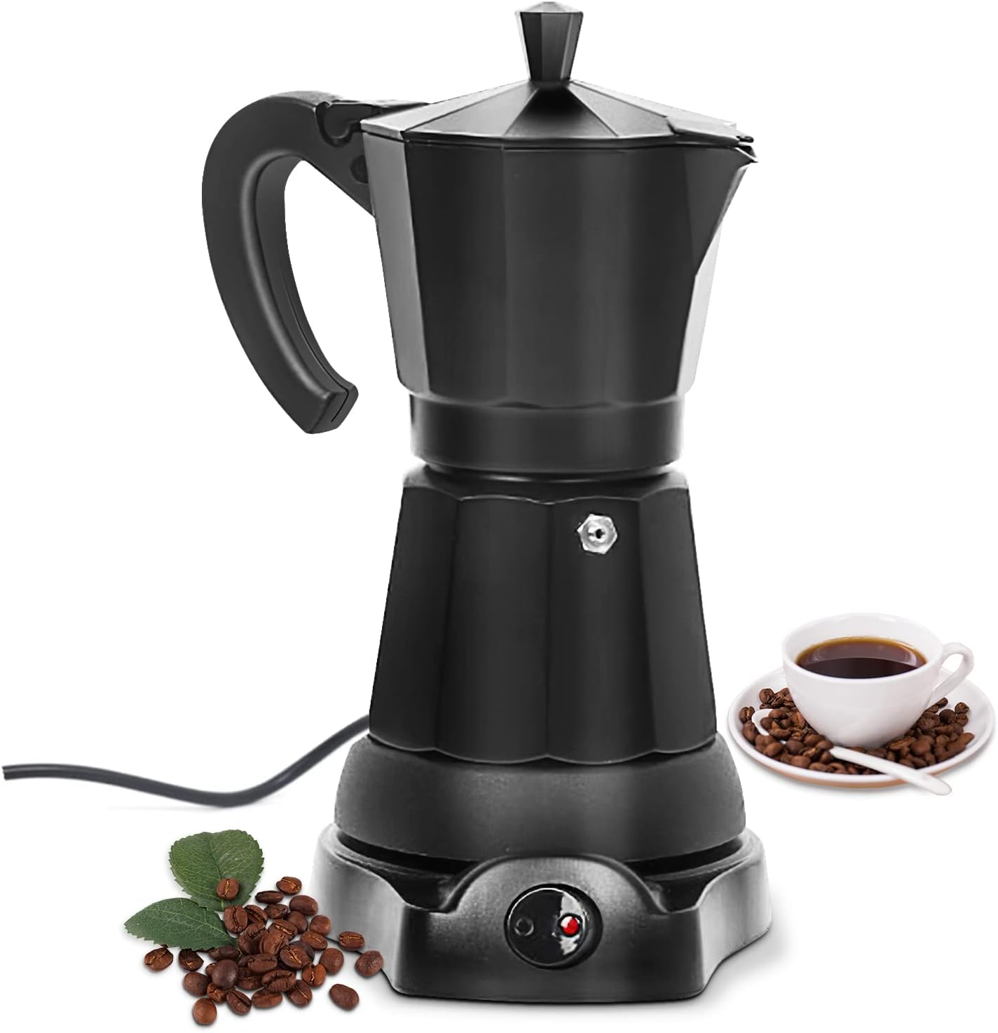 6 Cup Aluminum Electric Mocha Pot O7258