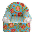 Turquoise Orange Multi Color Floral Dot Foam Chair Q45927