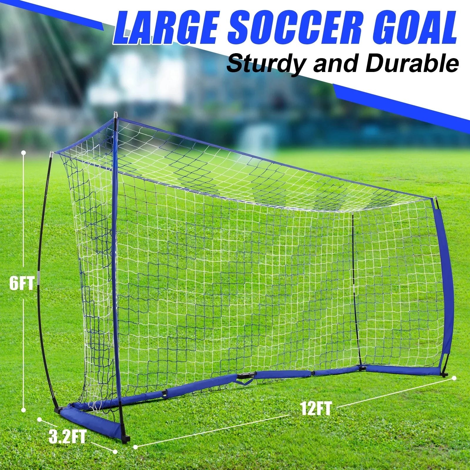 Blue 12 ft x 6 ft Portable Soccer Goal S69266