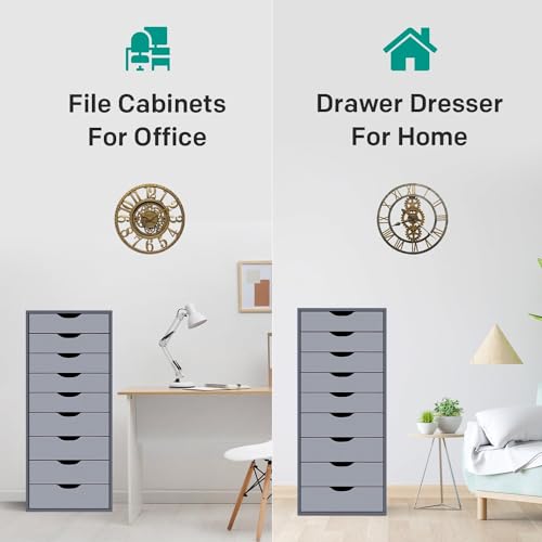 Black 9 Drawer Wood Dresser D840