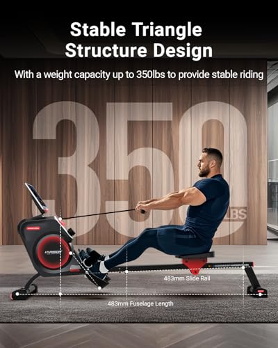 Magnetic Rowing Machine with Bluetooth, 350 LB Weight Capacity Z36857
