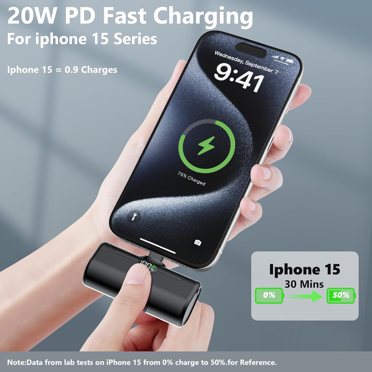 5000mAh 20W PD USB C Fast Charging Battery Pack with LCD Display T4232