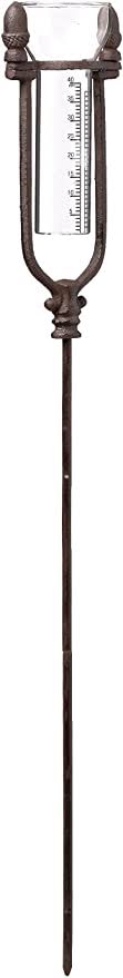 Rustic Cast Iron Rain Gauge Stake W50331