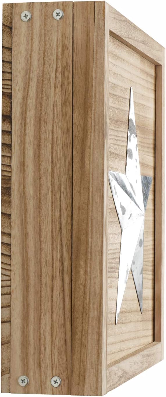 Solid Wood Wall Hanging Display Cabinet, Distressed Natural Finish R558