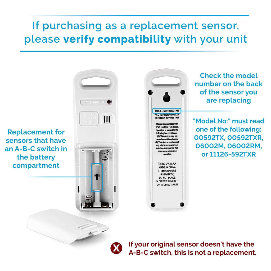 Wireless Indoor Outdoor Temperature and Humidity Sensor X578059