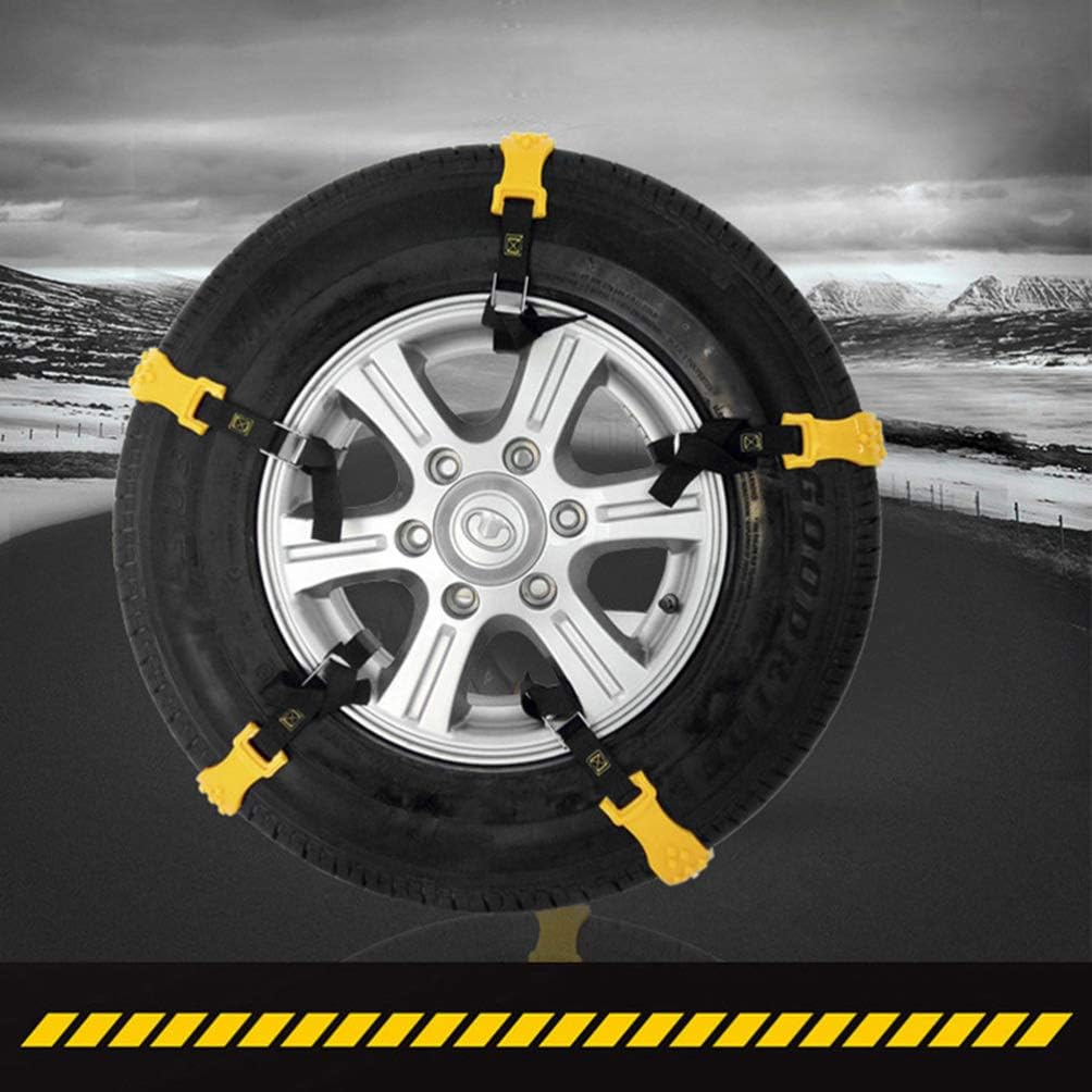 10Pcs Car Snow Chains Yellow Pack of 2 N8905