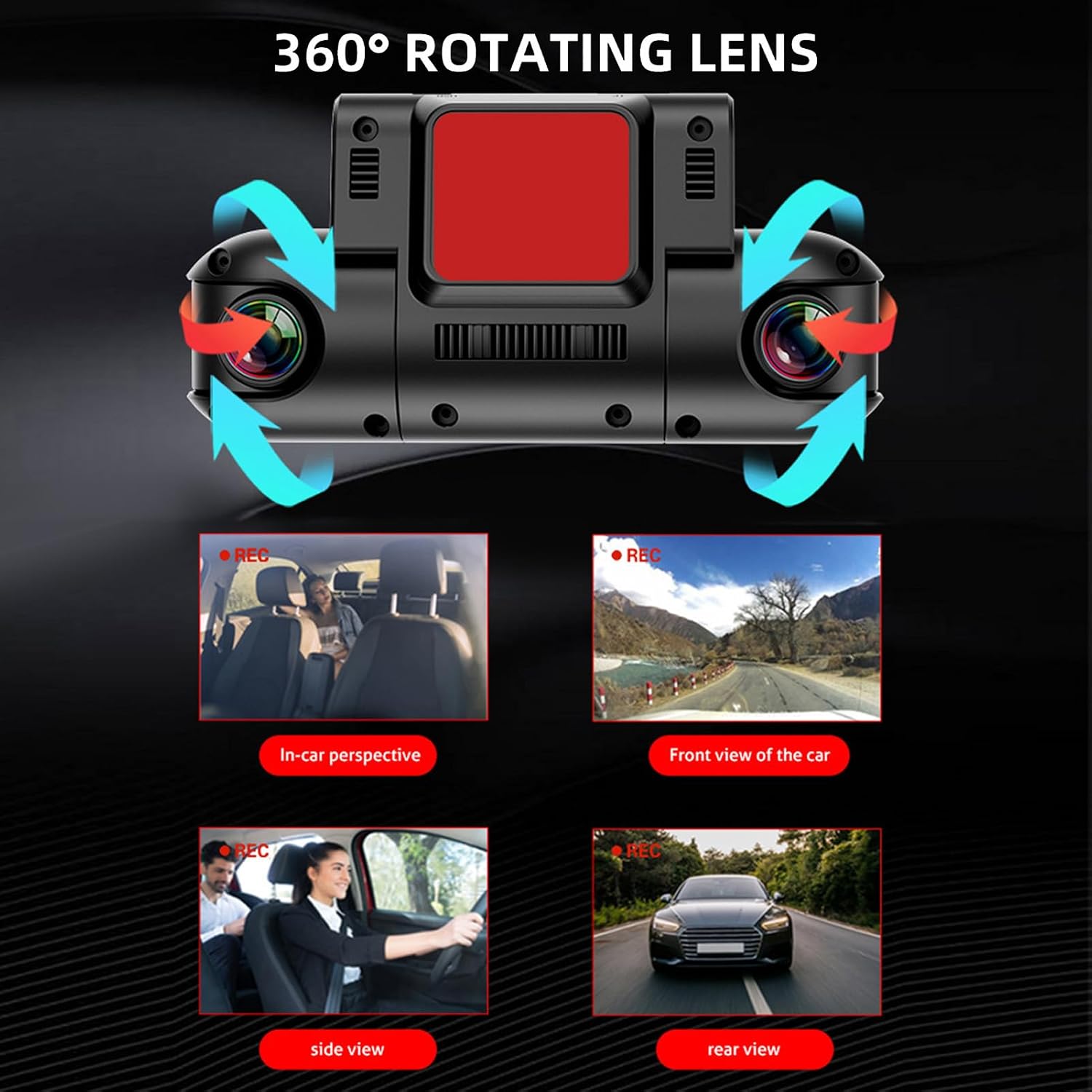 1080P FHD Front and Rear Dash Cam with 170° Wide Angle K2750