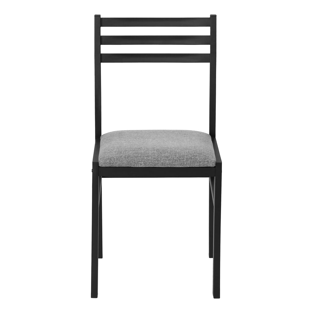 Gray 3pcs Drop Leaf Dining Table Set with Black Metal L236