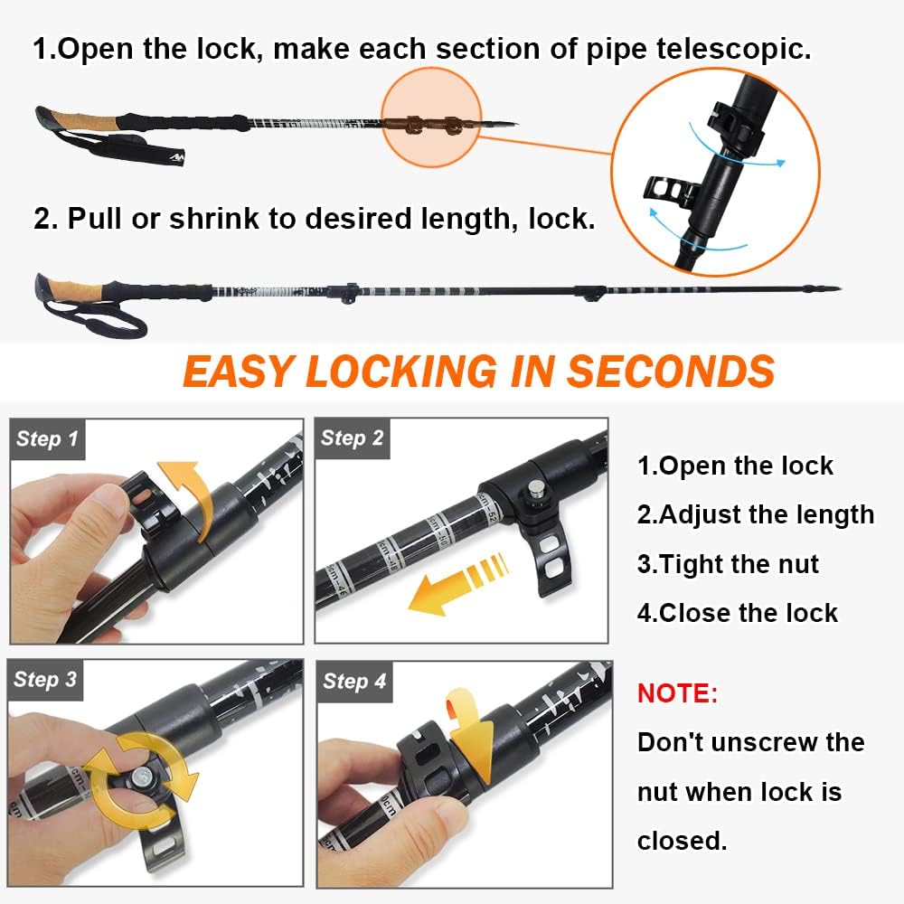 Carbon Fiber Trekking Poles with Cork Handle V30351
