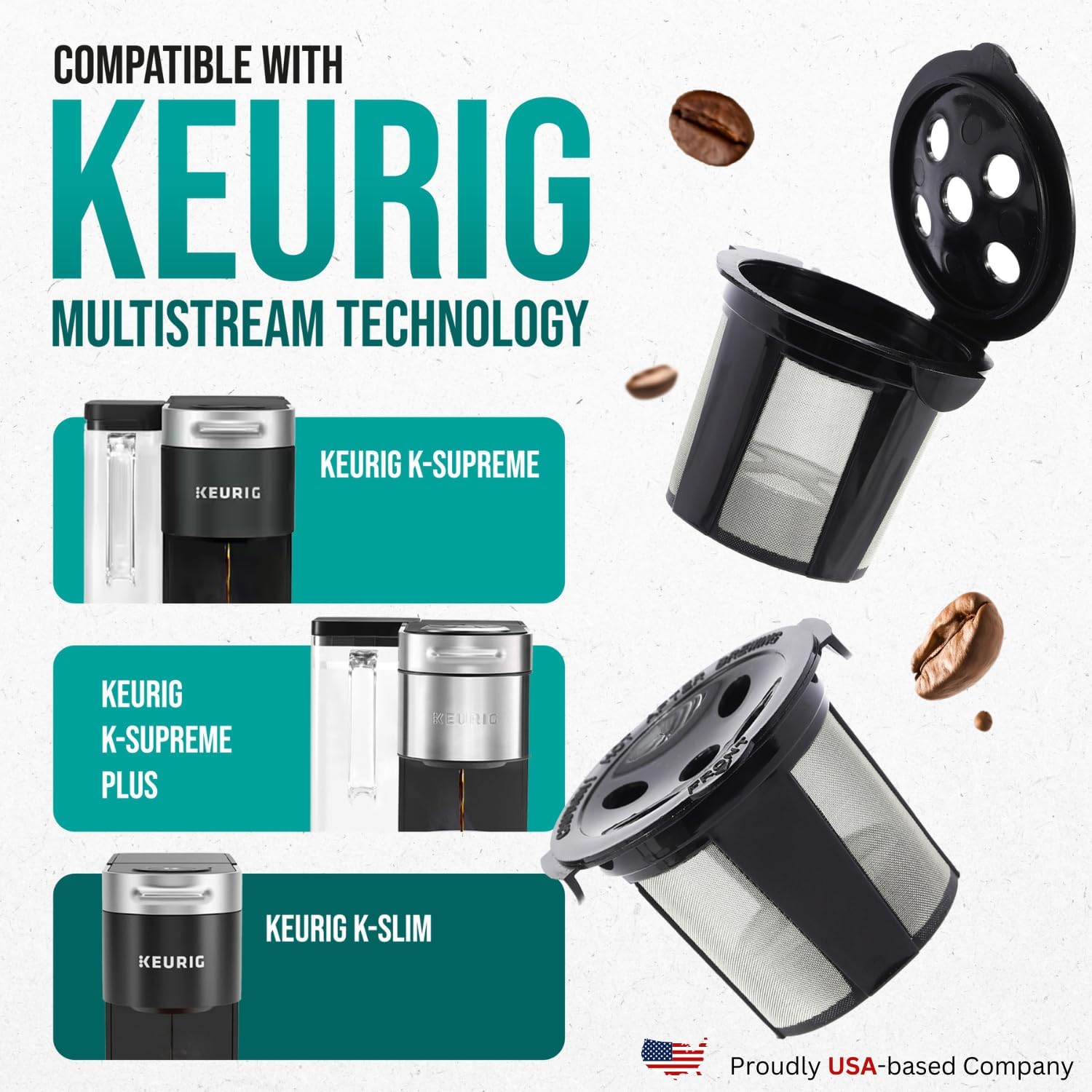 4 Pack Refillable K Cup for Keurig Coffee Maker I851