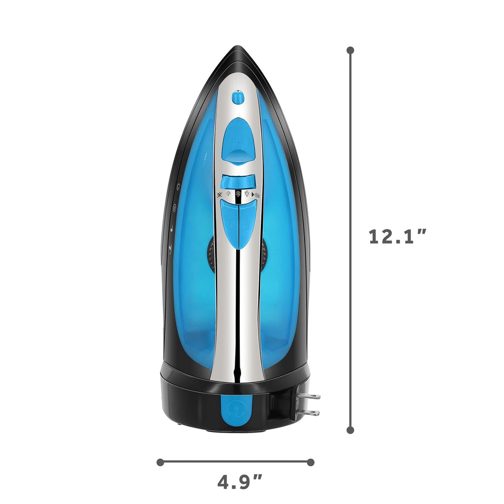 1400W Steammaster Iron with Retractable Cord, Blue and Black Finish G9345