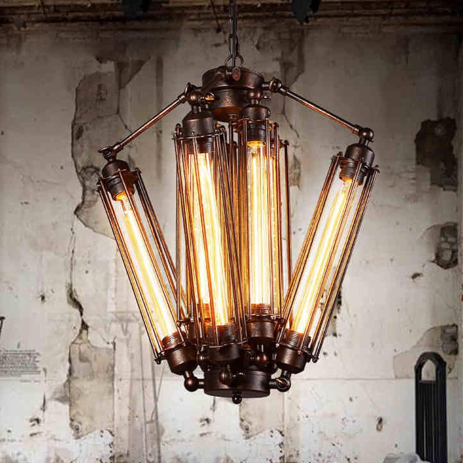 8-Lights Industrial Metal Pendant Chandelier E324