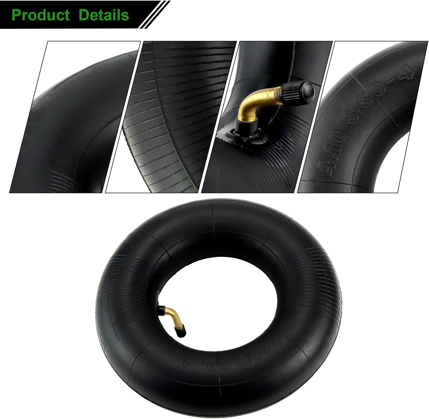 2 Pack Heavy Duty Replacement Inner Tubes with TR-13 Straight Metal Air Valve Stem A722062