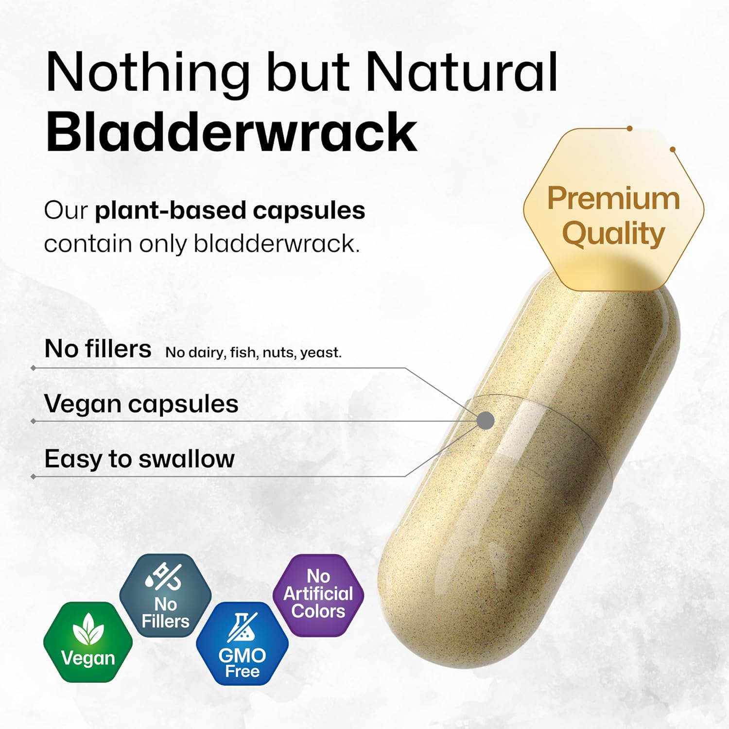 1200 mg Bladderwrack Capsules, 100 Veggie Capsules F8493