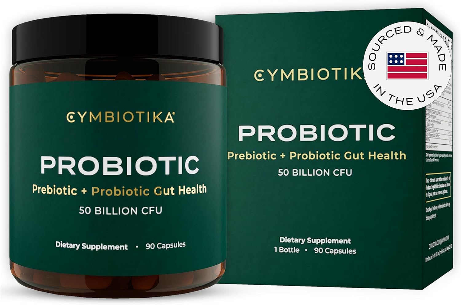 Probiotic Prebiotic Supplement, 50 Billion CFU, 90 Capsules M933708