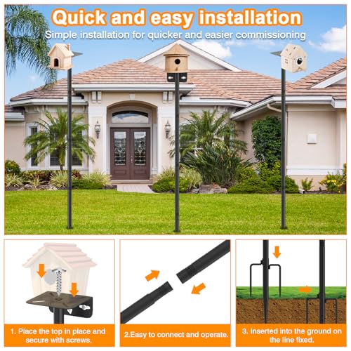 2 Pack 80 Inch Adjustable Bird Feeder Pole H835368