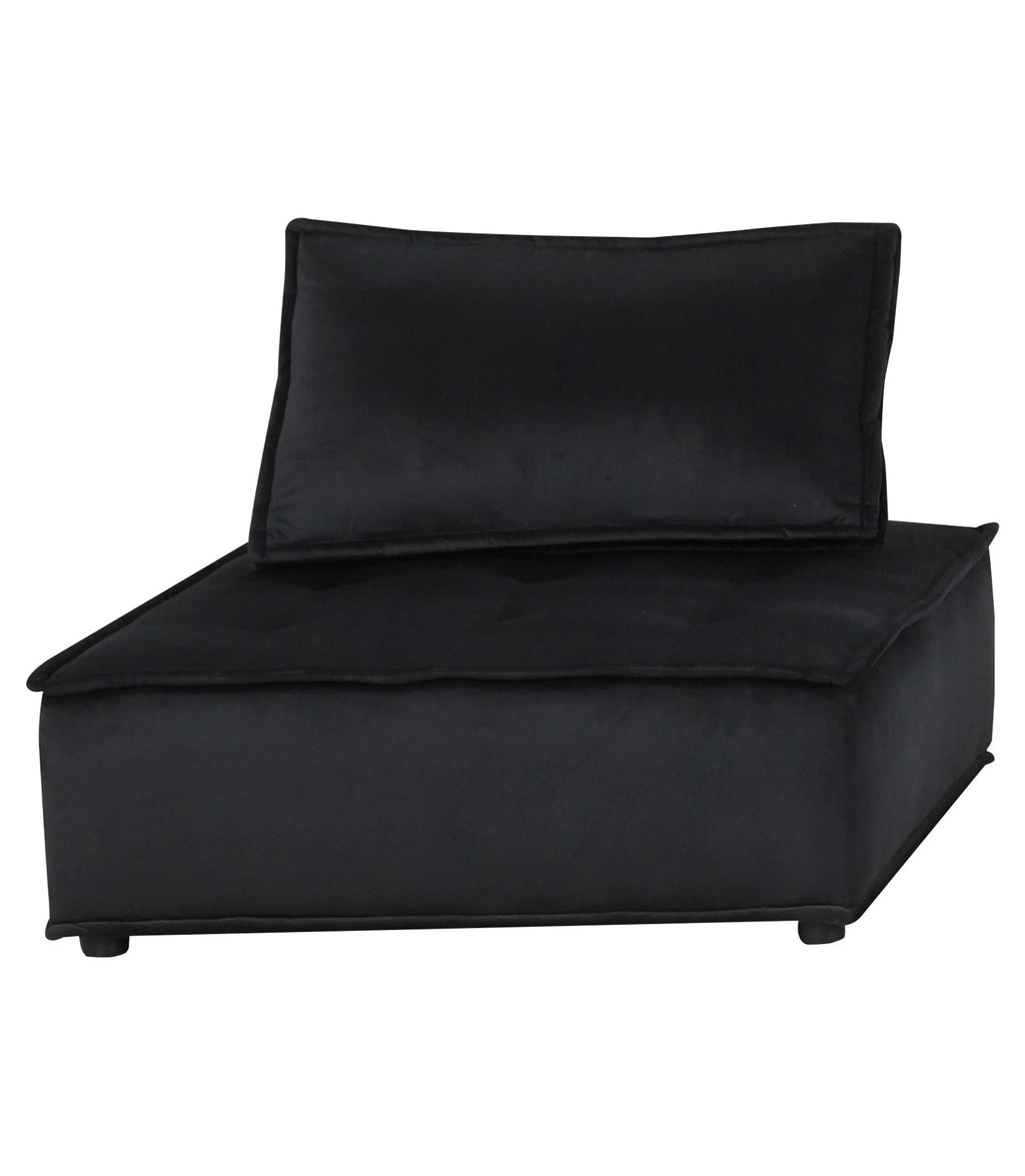 Armless Lounge Chair with Tufted Seat and Removable Cushion Cover Z1726