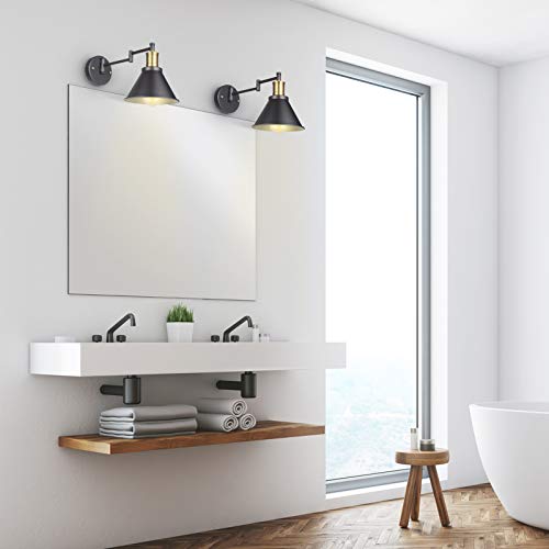 Bronze and Black Swing Arm Wall Lamp with On/Off Switch K702