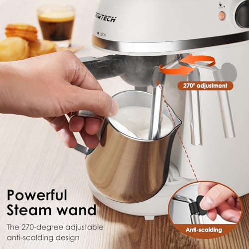Black 3.5 Bar Espresso Cappuccino Machine with Milk Frother, 800W T16044