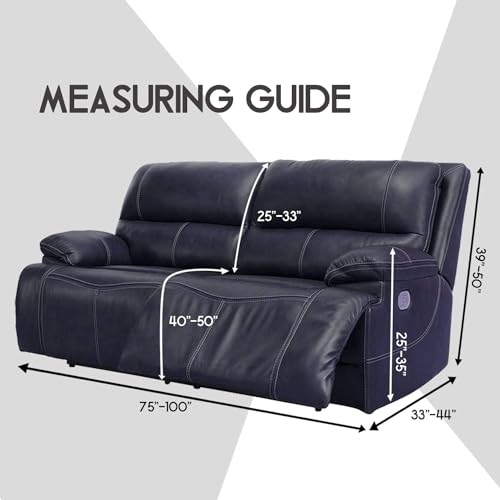 8-Pieces Dark Grey Stretch Recliner Sofa Covers U687263