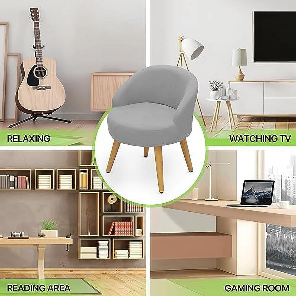 Grey Velvet Accent Chair with Wood Legs K27340
