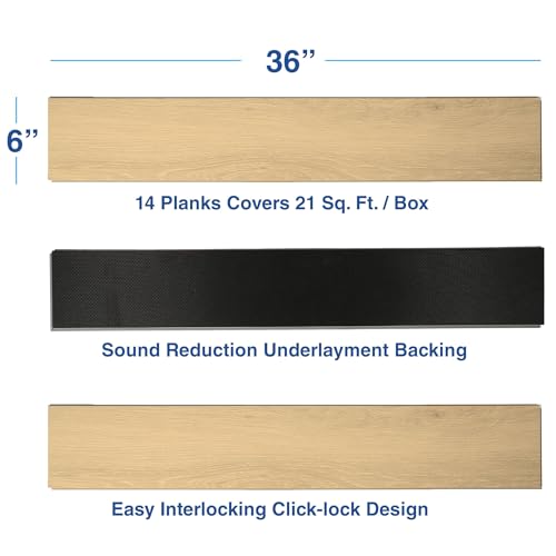 Brown or Grey 5mm Vinyl Flooring Planks, 14 Planks per Box E413261