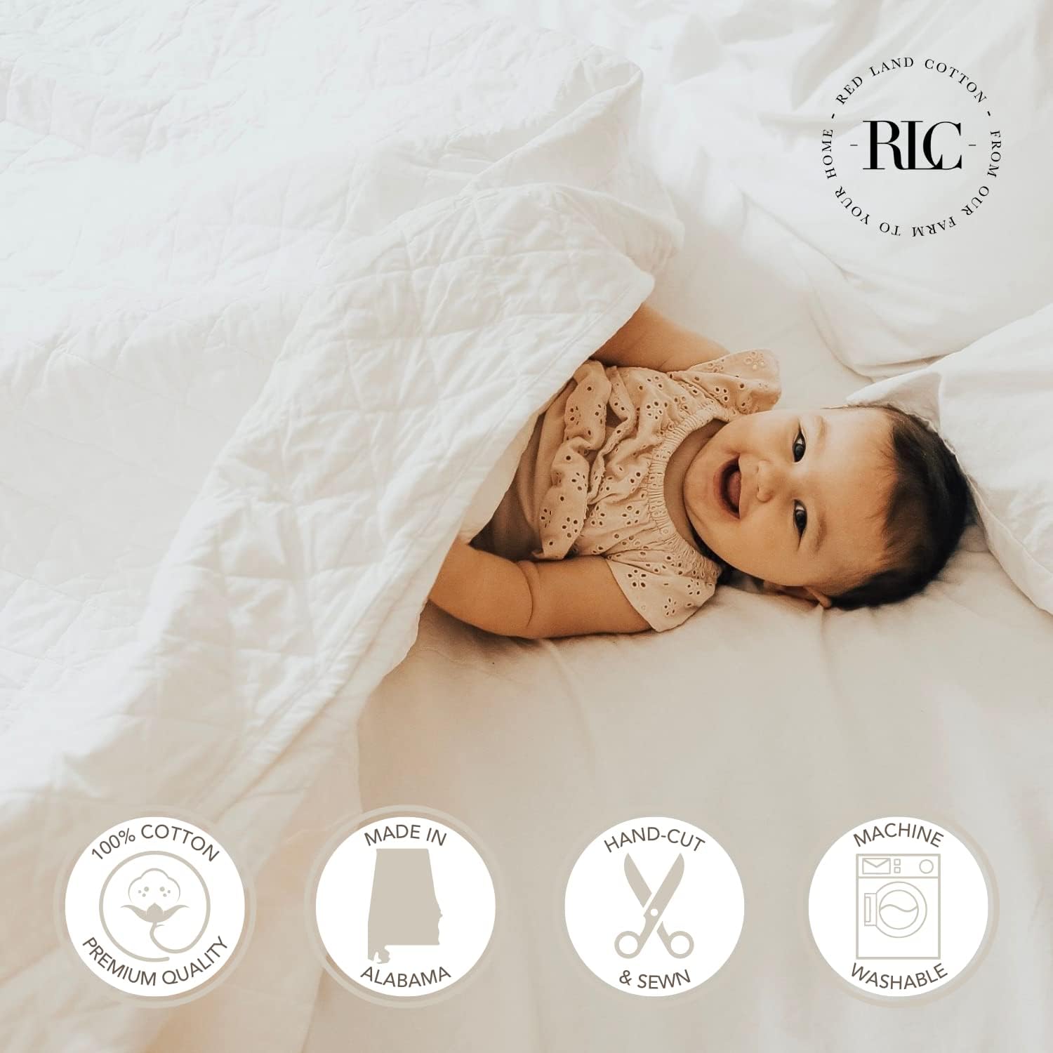 White 100% Cotton Full/Queen Quilt L517