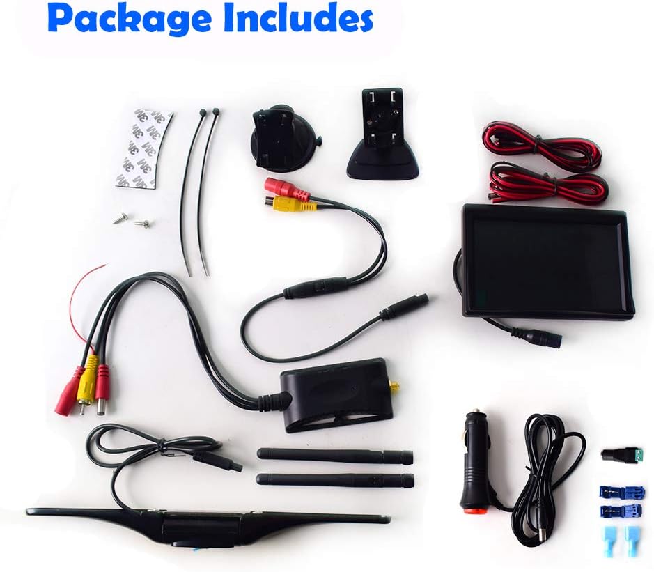 5 TFT LCD Monitor License Plate Backup Camera with 8 LED Night Vision R87014