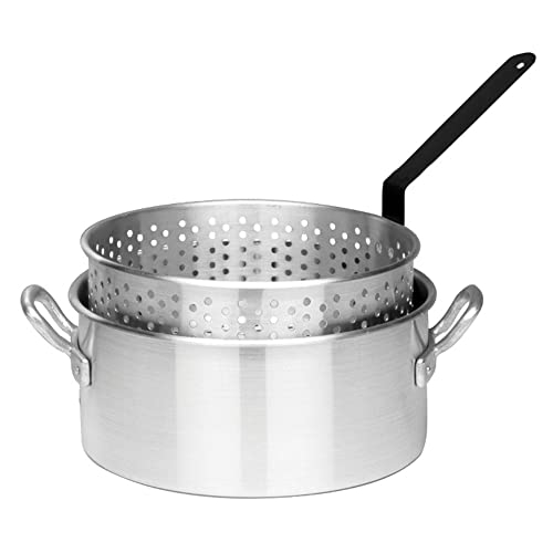 10-qt Aluminum Fry Pot with Perforated Aluminum Basket B753171