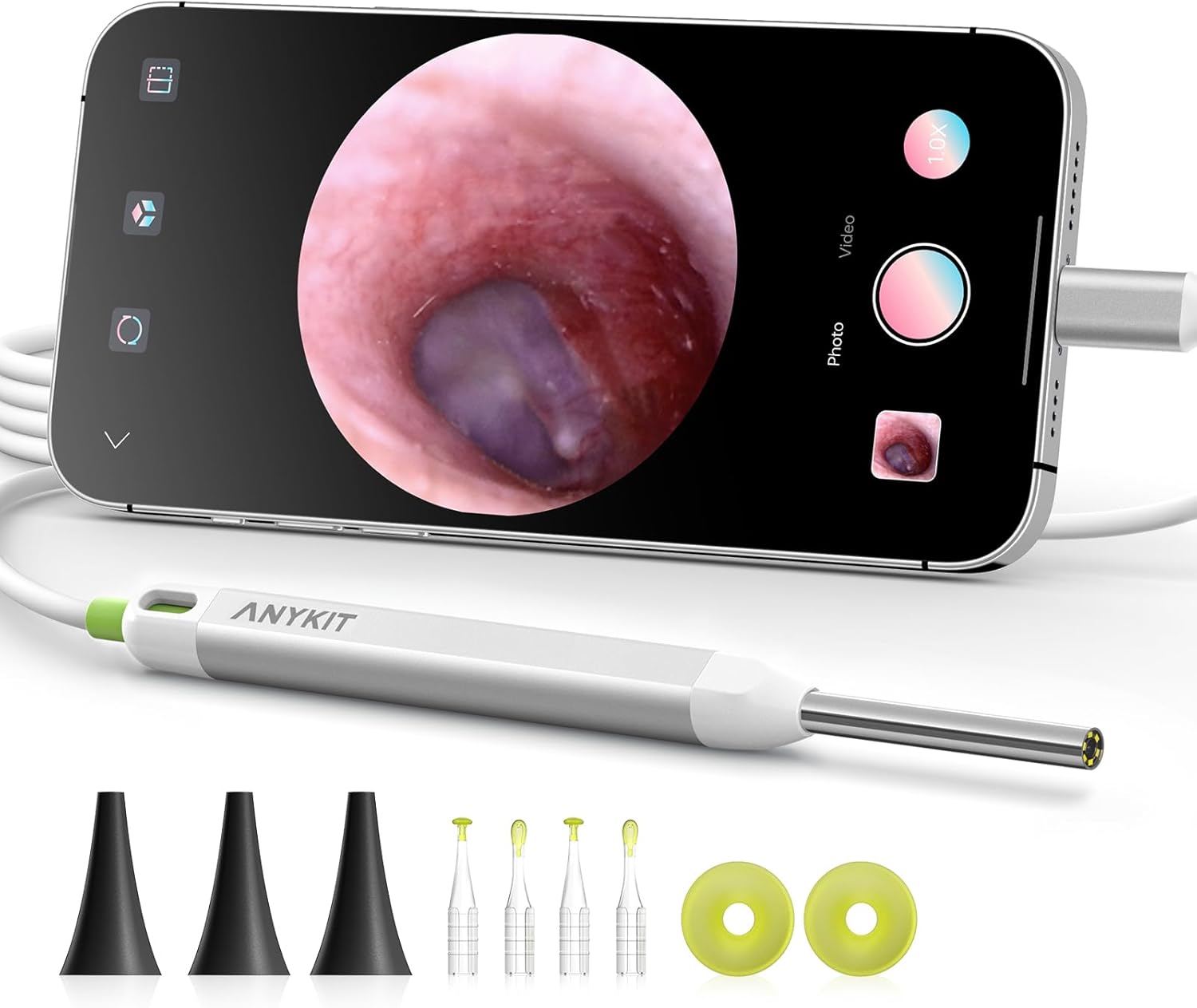 HD Ultra Clear View Ear Wax Removal Tool Otoscope with Ear Spoon Q3872