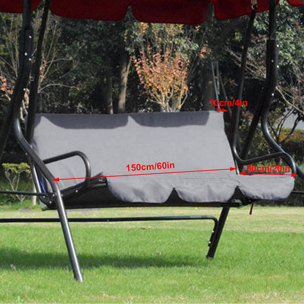 3 Seats Outdoor Canopy Swing Glider with Cushion Cover (Grey) N97562