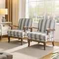 Polyester Armchair with Solid Wood Legs Set of 2 W4318