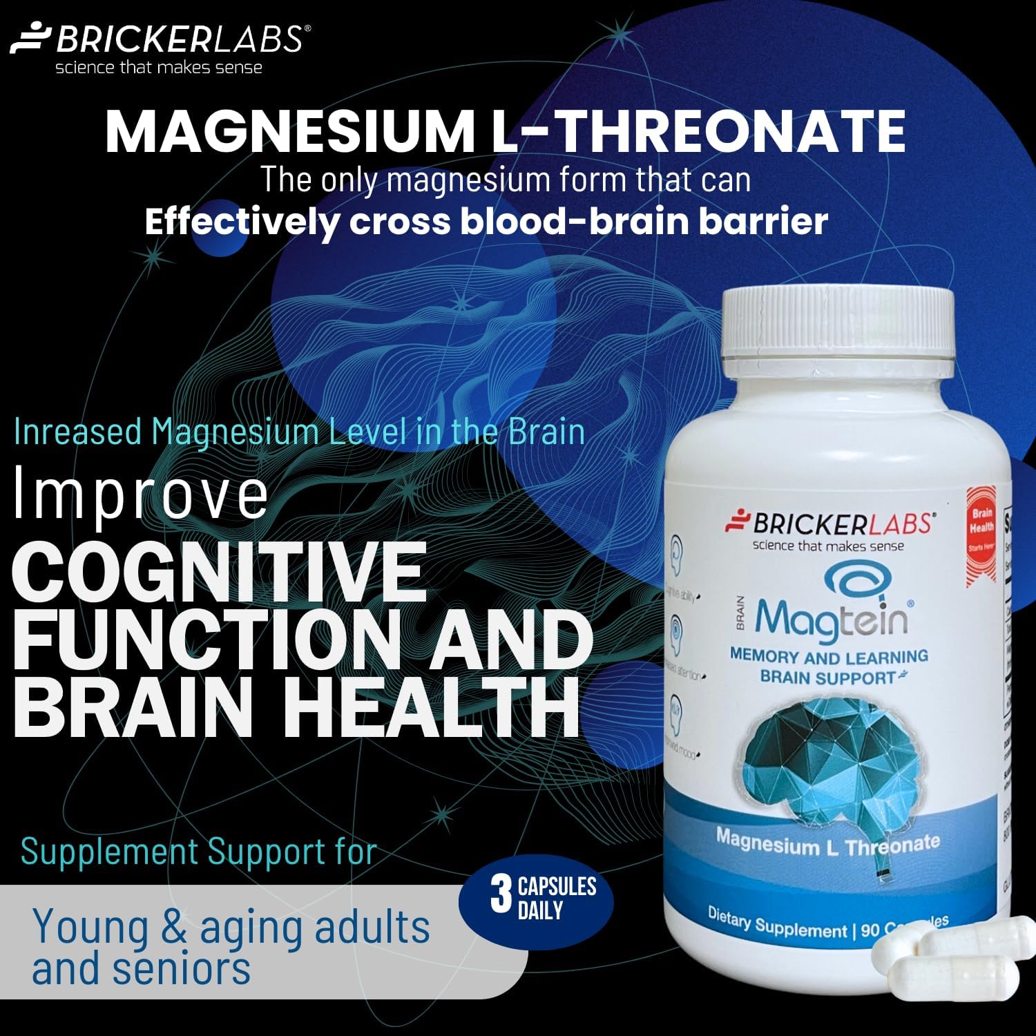 Magnesium L Threonate Supplement, 90 Capsules P7879
