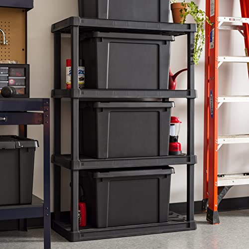 5 Gallon Lockable Storage Bins with Lids, 6 Pack - Black H330