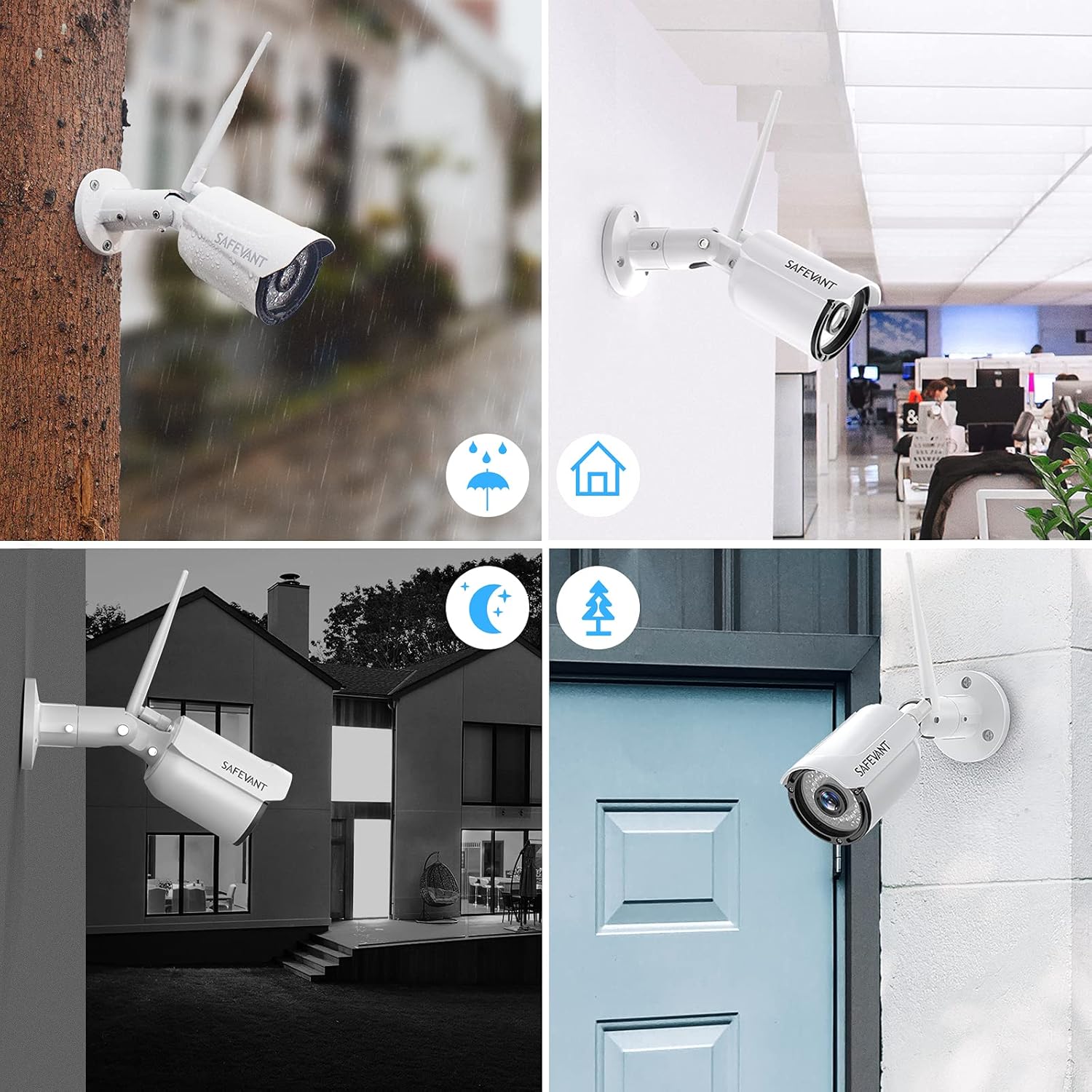 8 Channel 2TB NVR Security Camera System with 4PCS IP WiFi Cameras E21731
