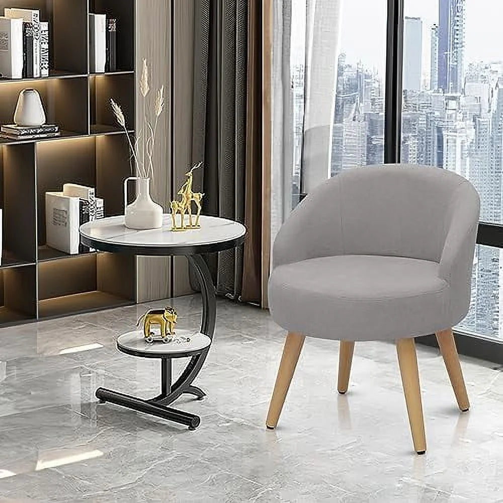 Grey Velvet Accent Chair with Wood Legs K27340