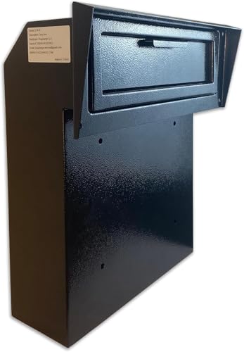 Black Galvanized Steel Locking Mailbox Door Drop Box E33249