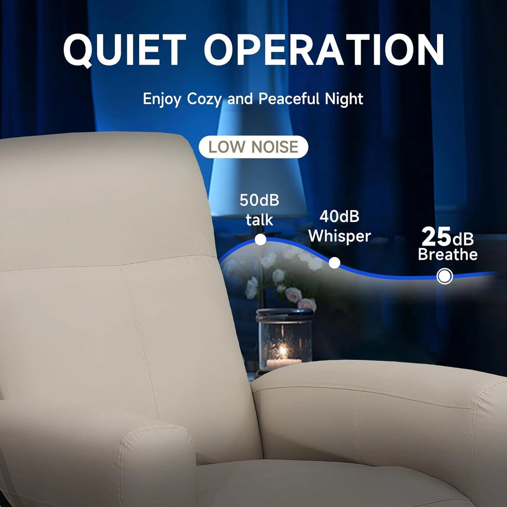 Creamy White Swivel Rocking Power Recliner Chair with USB Port K591729