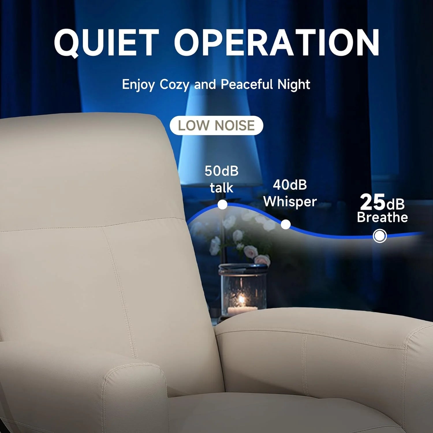 Creamy White Swivel Rocking Power Recliner Chair with USB Port K591729