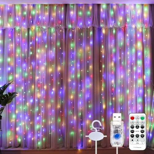 19.6ft x 9.8ft Warm White Curtain String Light A726